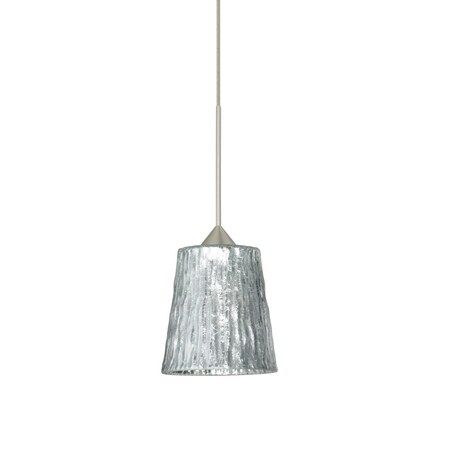 Besa Lighting Besa Pendant Nico 4 Satin Nickel Stone Silver Foil 1x5W LED 1XC-5125SF-LED-SN